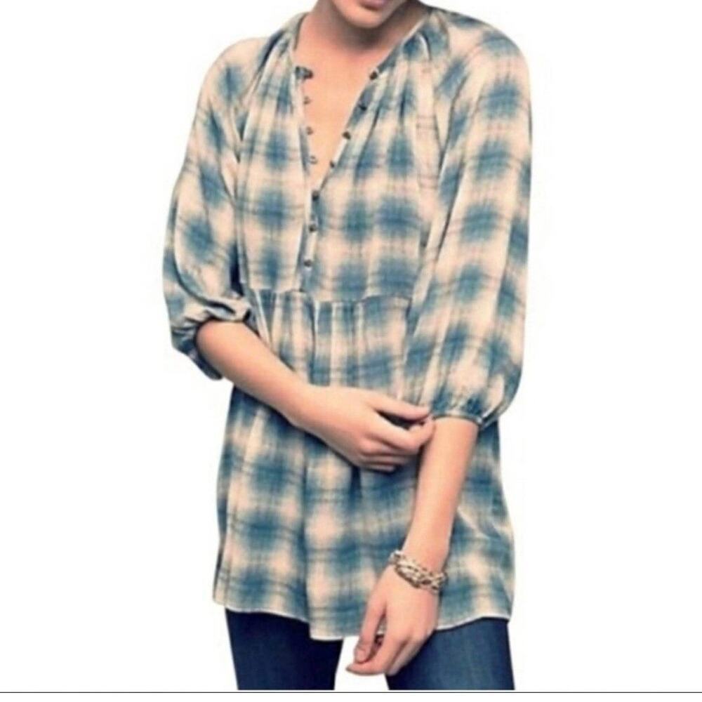 36 MAEVE PLAID BLOUSE XS COULD FIT SMALL WN